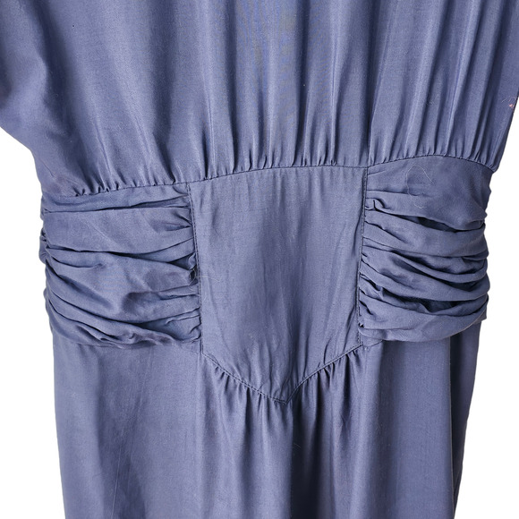 Vintage 80s Nina Piccalino Dress navy dolman statement lace collar junior 5/6 - Picture 3 of 11